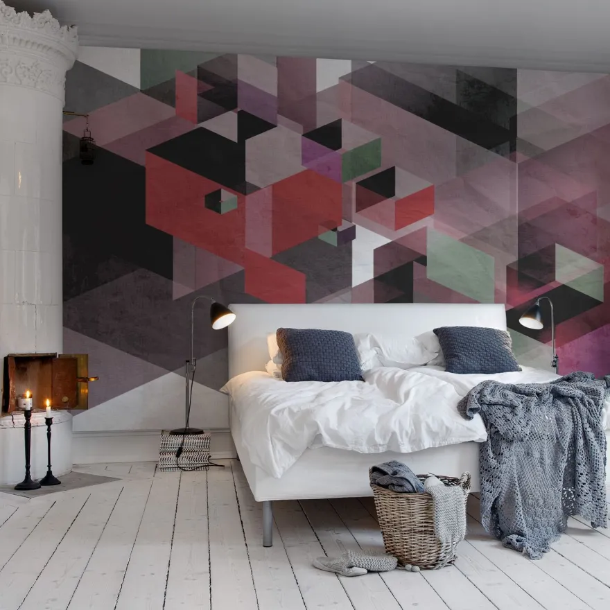 Kuvatapetti Rebel Walls Fractal Red, non-woven, mittatilaus