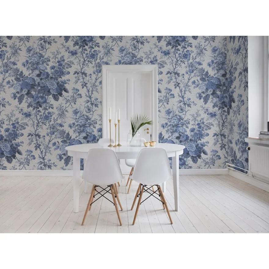 Kuvatapetti Rebel Walls Porcelain Blue, non-woven, mittatilaus