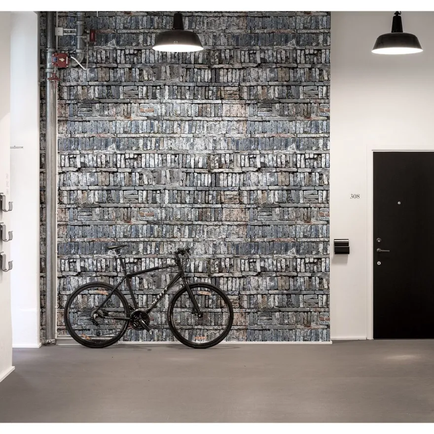 Kuvatapetti Rebel Walls Stacked Bricks, non-woven, mittatilaus