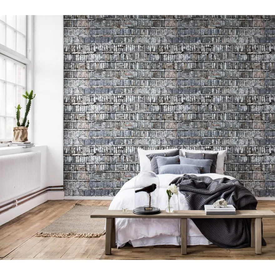 Kuvatapetti Rebel Walls Stacked Bricks, non-woven, mittatilaus