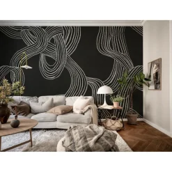 Kuvatapetti Rebel Walls Stripes Repeatable musta, mittatilaus, non-woven