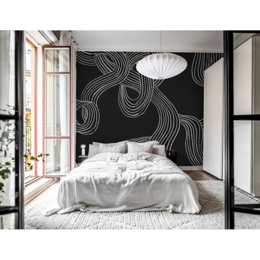 Kuvatapetti Rebel Walls Stripes Repeatable musta, mittatilaus, non-woven