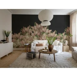 Kuvatapetti Rebel Walls Syringa Flowers musta, mittatilaus, non-woven