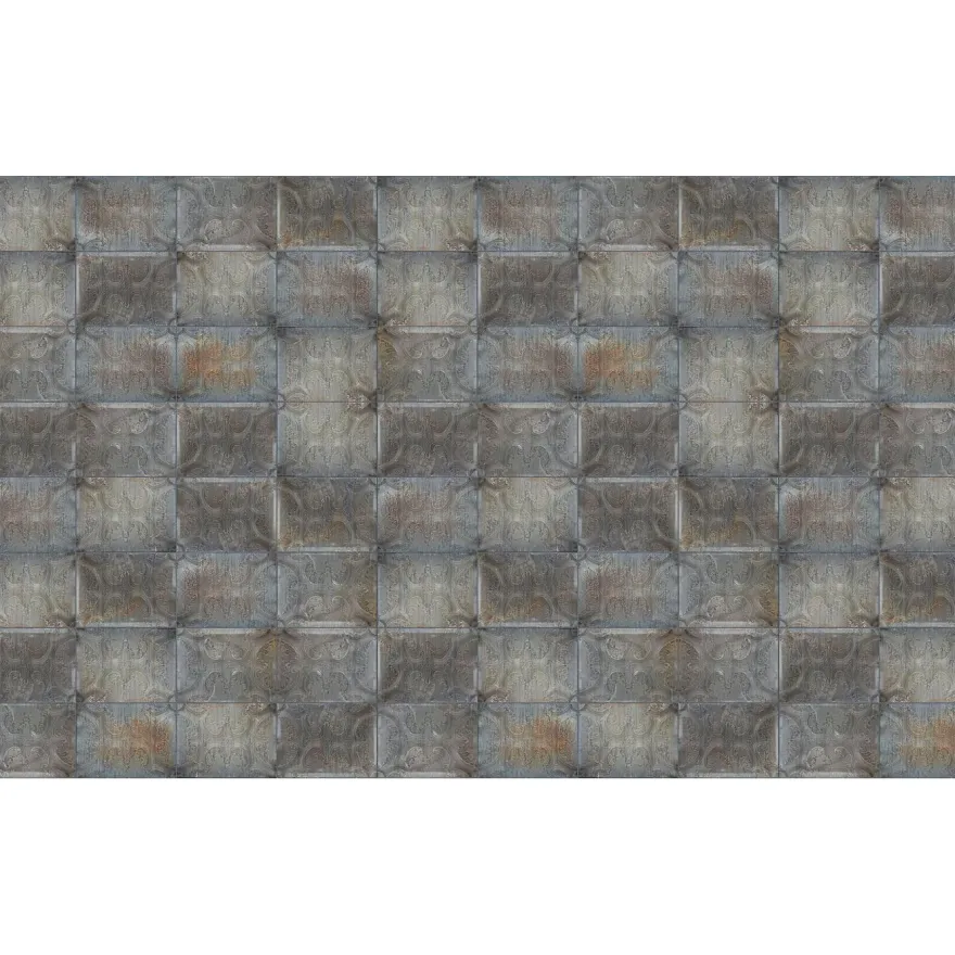 Kuvatapetti Rebel Walls Tin Plates Ontario Black, non-woven, mittatilaus