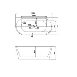 Kylpyamme Bathlife Frisk, 1600x750x580mm, valkoinen