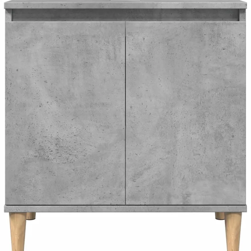 Kylpyhuoneen allaskaappi betoninharmaa 58x33x60 cm tekninen puu (57113)