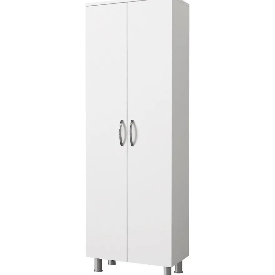 Kylpyhuoneen kaappi Linento Furniture Arizona 2, 59.4x173.6cm, valkoinen, Verkkokaupan poistotuote