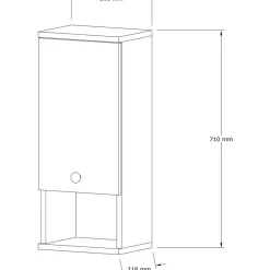 Kylpyhuoneen kaappi Linento Furniture Mis, 30x71cm