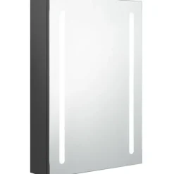 Kylpyhuoneen LED-peilikaappi, harmaa, 50x13x70cm
