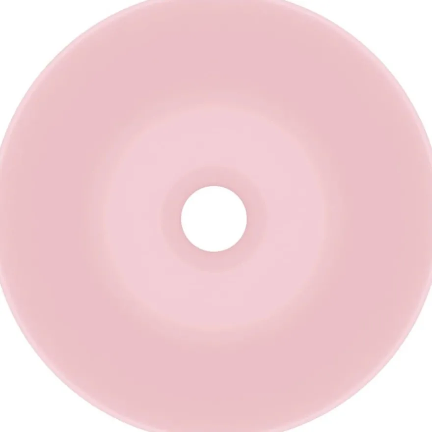 Kylpyhuoneen pesuallas keraaminen pinkki pyöreä