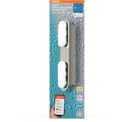 Kylpyhuoneen seinävalaisin Osram Smart+ Matter Orbis Duplo IP44 Tunable White hopea, eri kokoja