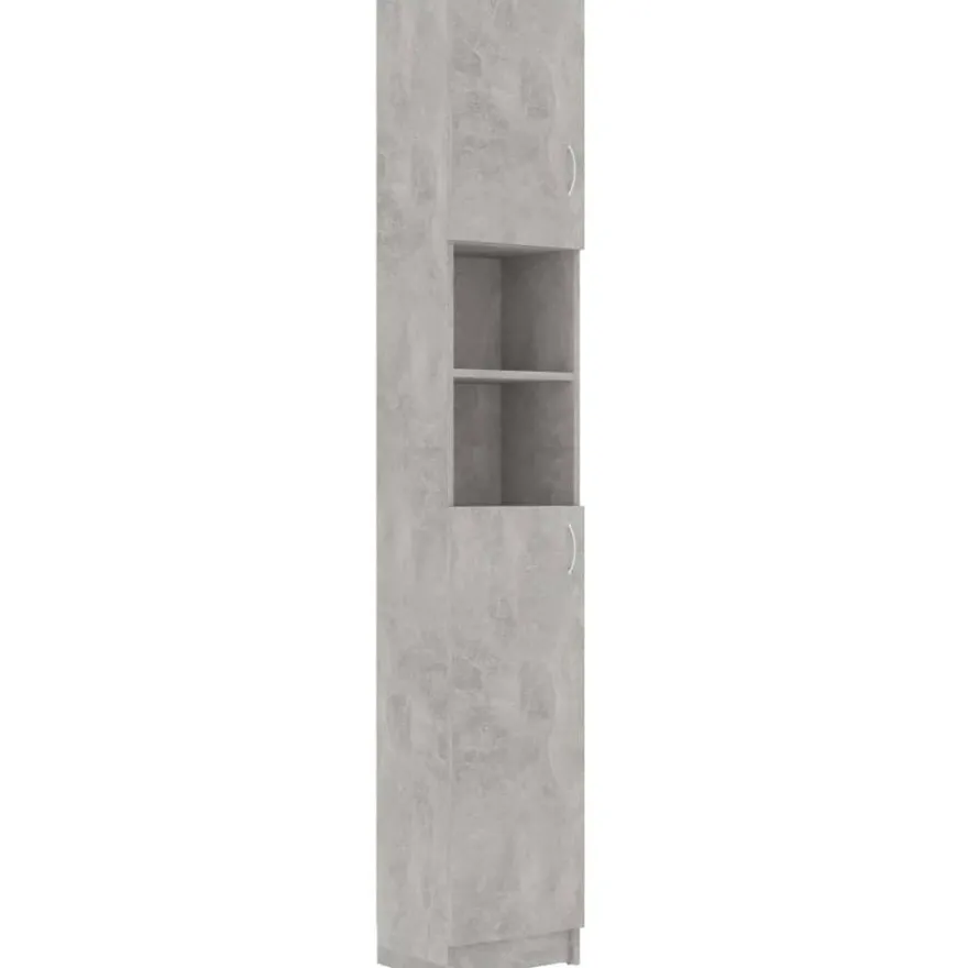 Kylpyhuonekaappi betoninharmaa 32x25,5x190 cm lastulevy