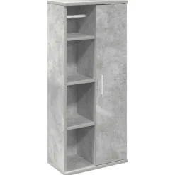 Kylpyhuonekaappi rullatelineellä Betoninharmaa 39x22x90 cm (58527)