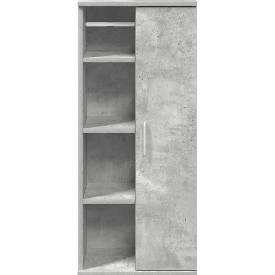 Kylpyhuonekaappi rullatelineellä Betoninharmaa 39x22x90 cm (58527)