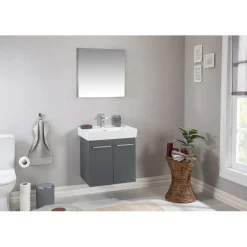 Kylpyhuoneryhmä Linento Bathroom Carlsbad Grey peili, eri kokoja