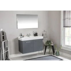 Kylpyhuoneryhmä Linento Bathroom Carlsbad Grey peili, eri kokoja