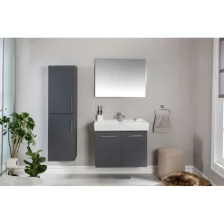 Kylpyhuoneryhmä Linento Bathroom Carlsbad 80 Grey peili + sivukaappi