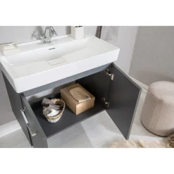 Kylpyhuoneryhmä Linento Bathroom Carlsbad 80 Grey peili + sivukaappi