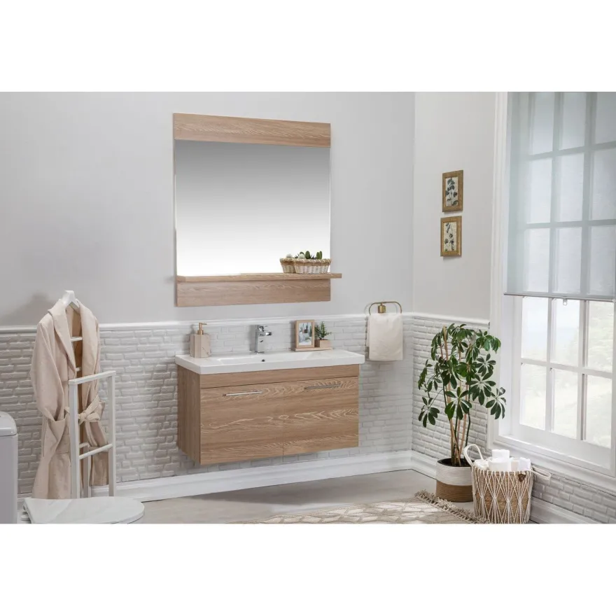 Kylpyhuoneryhmä Linento Bathroom Sequoia peili, eri kokoja