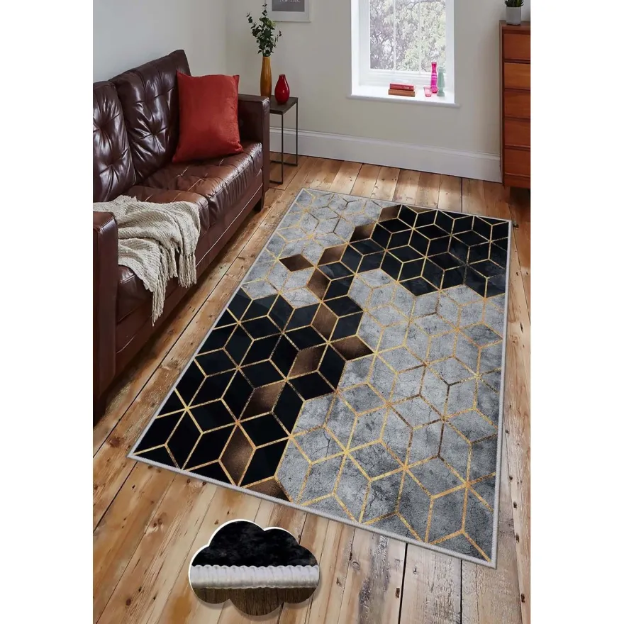 Kynnysmatto Linento HMNT773, 50x80cm, harmaa/musta