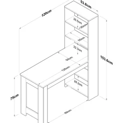 Kynsipöytä Linento Furniture BJ113-2621, ruskea/valkoinen