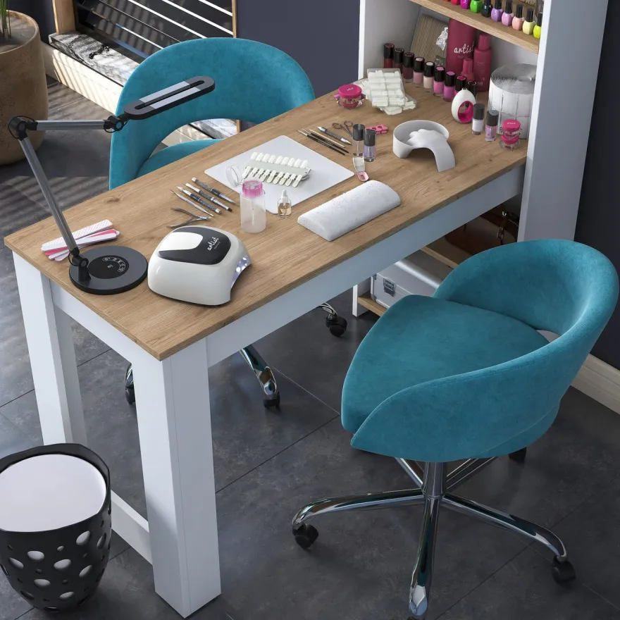Kynsipöytä Linento Furniture BJ113-2621, ruskea/valkoinen