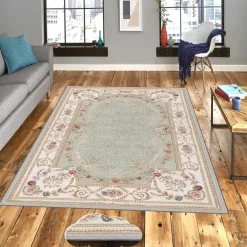 Käytävämatto Linento EEXFAB465, 80x200cm, beige/turkoosi