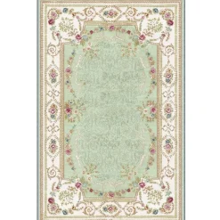 Käytävämatto Linento EEXFAB465, 80x200cm, beige/turkoosi