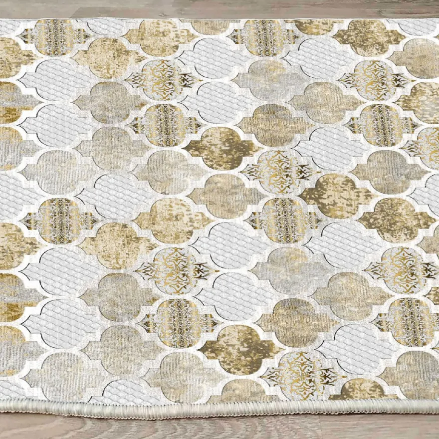 Käytävämatto Linento Els2389, 80x120cm, beige/valkoinen