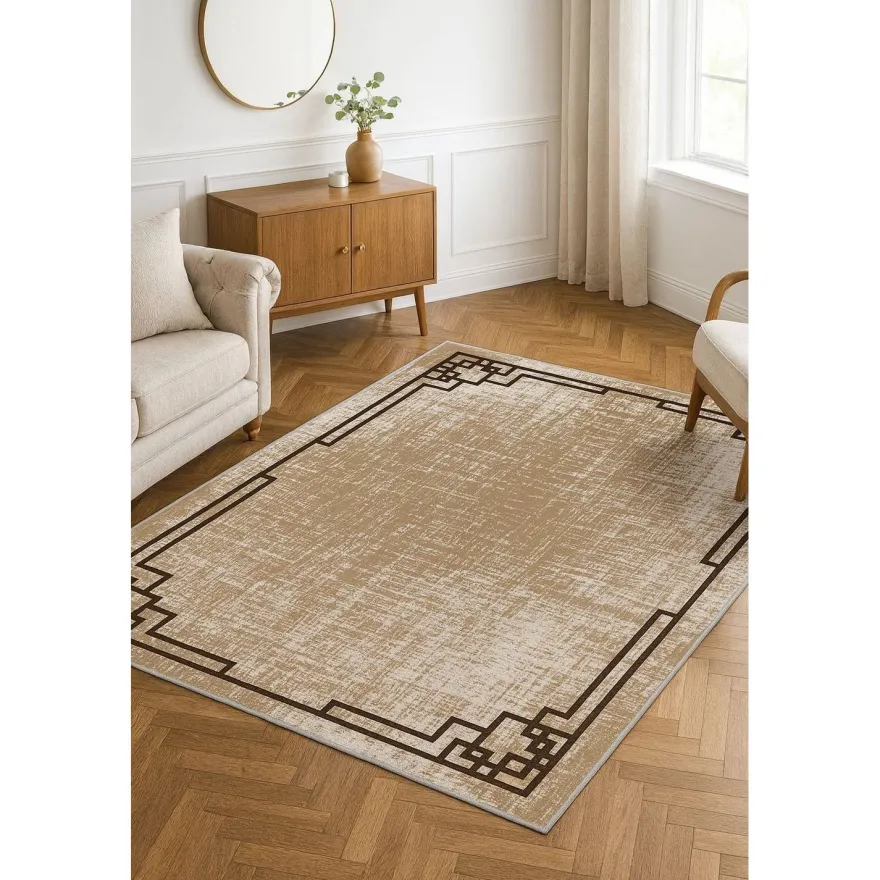 Käytävämatto Linento HM-CRP25-15, 80x140cm, ruskea/beige