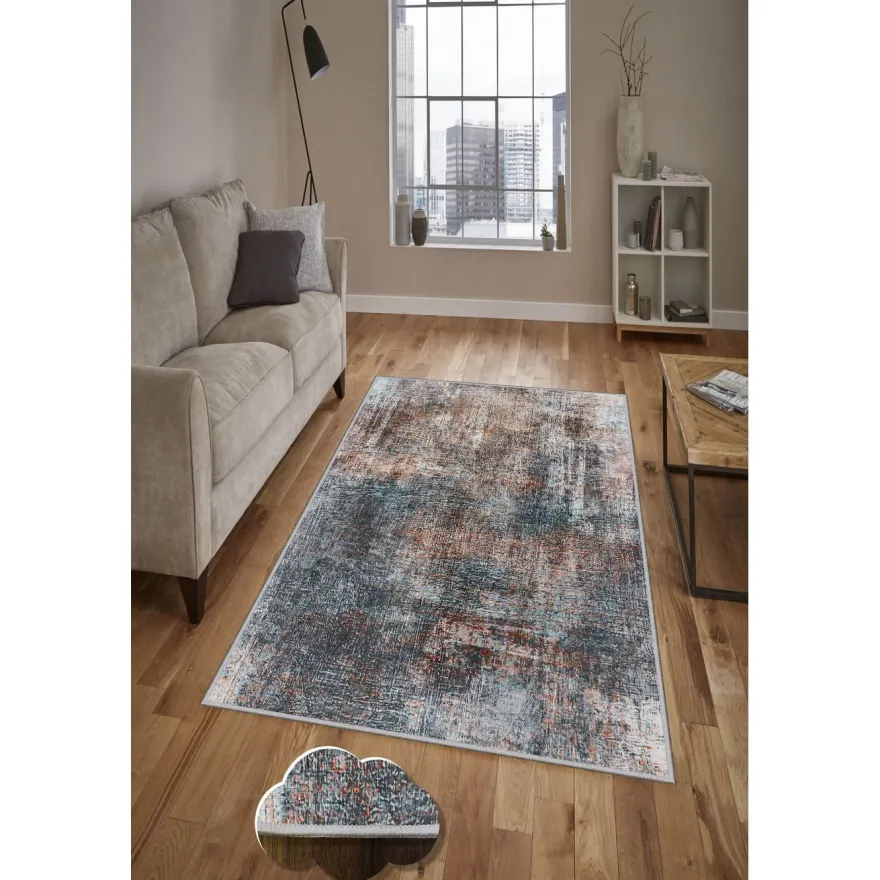 Käytävämatto Linento HMNT169, 80x150cm, ruskea/harmaa