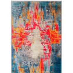 Käytävämatto Linento Wookece317, 80x150cm, punainen/sininen