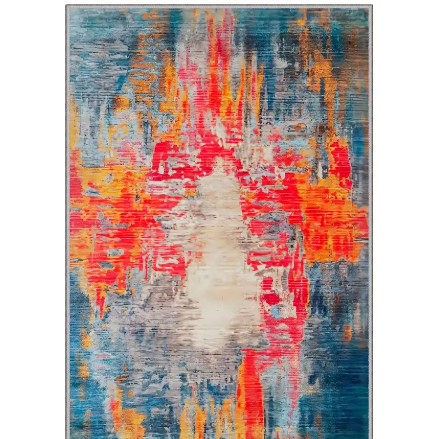 Käytävämatto Linento Wookece317, 80x150cm, punainen/sininen