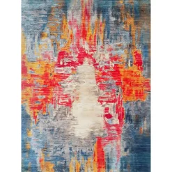 Käytävämatto Linento Wookece317, 80x150cm, punainen/sininen
