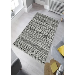 Käytävämatto Linento W1083, 80x120cm, mustavalkoinen
