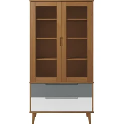 Lasikaappi Molde 90x35x175cm, mänty, eri värejä
