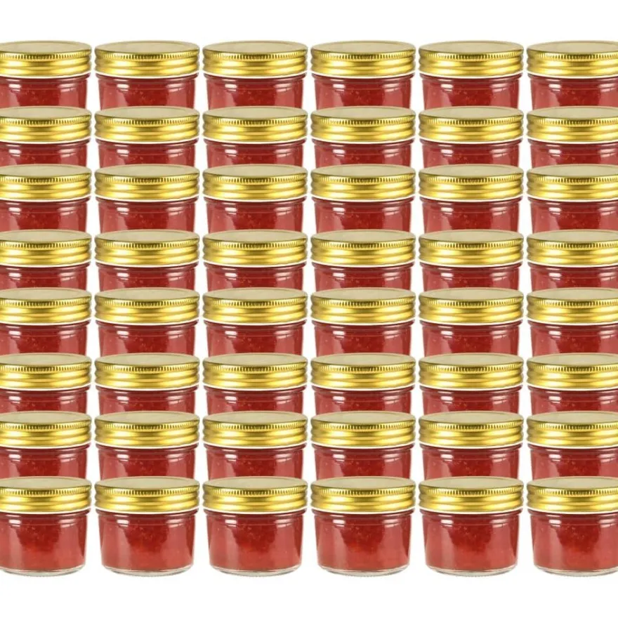 Lasiset hillopurkit kullan värisillä kansilla 48 kpl 110 ml