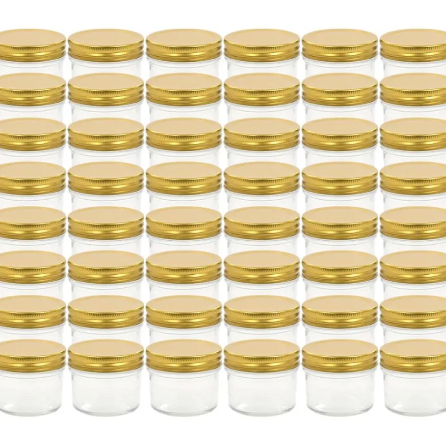 Lasiset hillopurkit kullan värisillä kansilla 48 kpl 110 ml