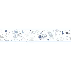 Lastenhuoneen boordi Kids Walls 45849, vinyylipinta, 0.18x5m, avaruus, sininen