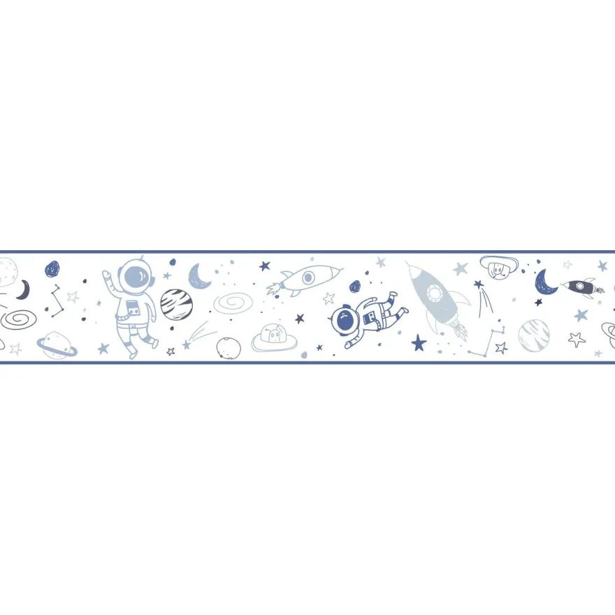 Lastenhuoneen boordi Kids Walls 45849, vinyylipinta, 0.18x5m, avaruus, sininen