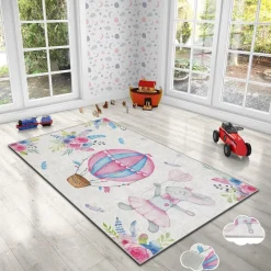 Lastenhuoneen matto Linento HMI KDC-34, 180x280cm, vaaleanpunainen