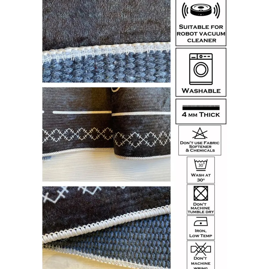 Lastenhuoneen matto Linento Woopamuk143, Ø90cm, valkoinen