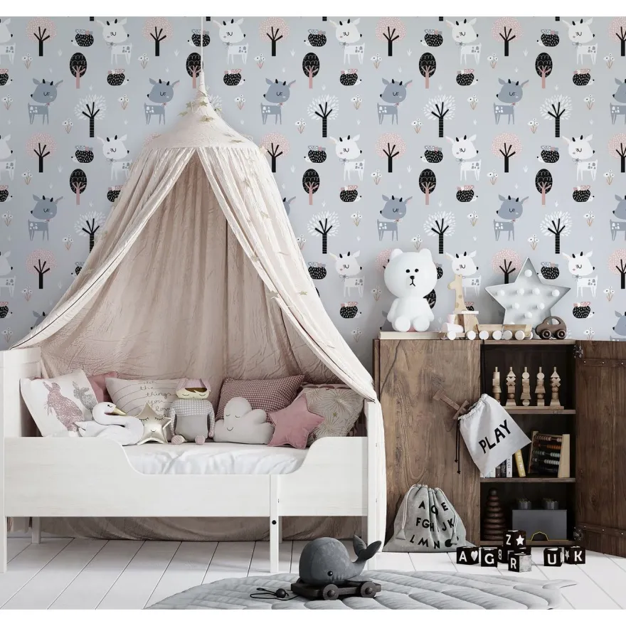 Lastenhuoneen tapetti Kids Walls 45831, vinyylipinta, sininen