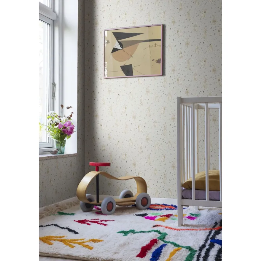 Lastenhuoneen tapetti Rebel Walls Bunny Field Sand, beige