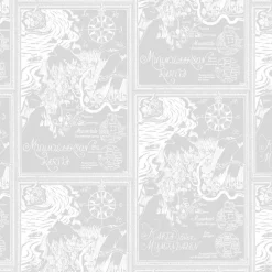 Lastenhuoneen tapetti Sandudd Muumi 5348-4, harmaa, non-woven.