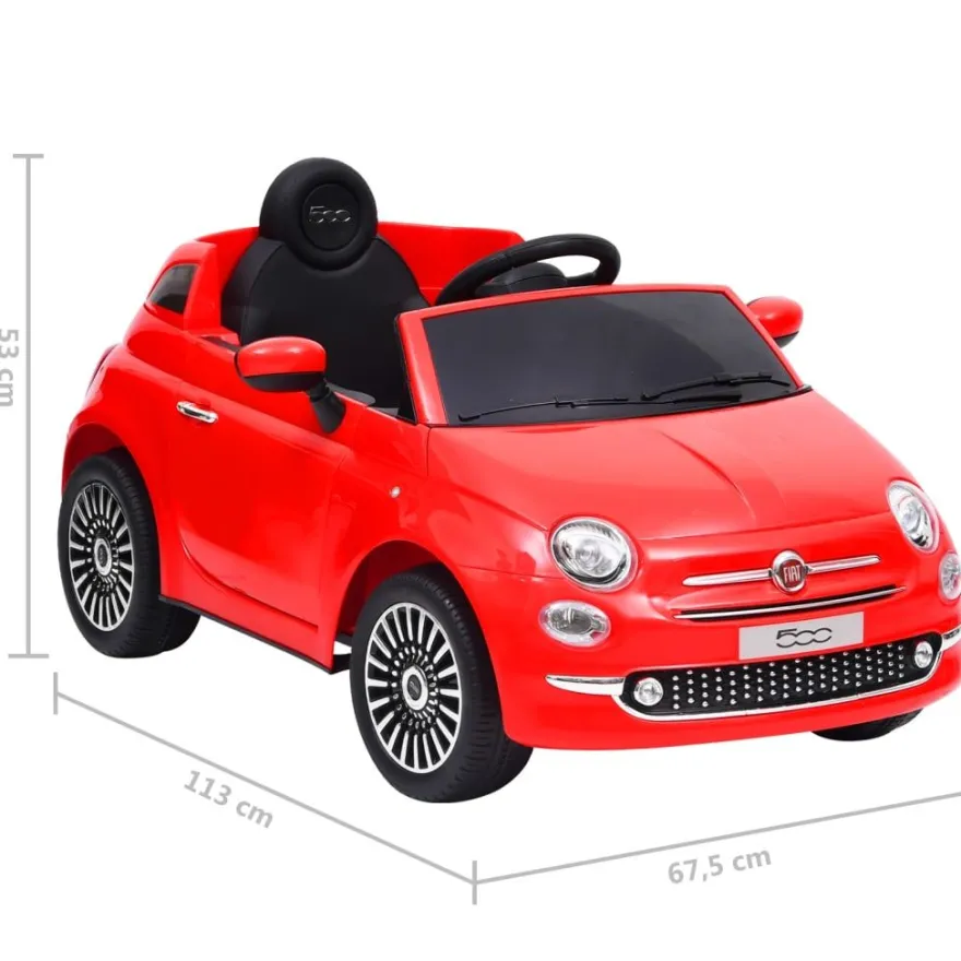 Lasten sähköauto Fiat 500, eri värejä