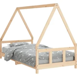 Lasten sängynrunko Talo 90x190 cm, käsittelemätön mäntyä