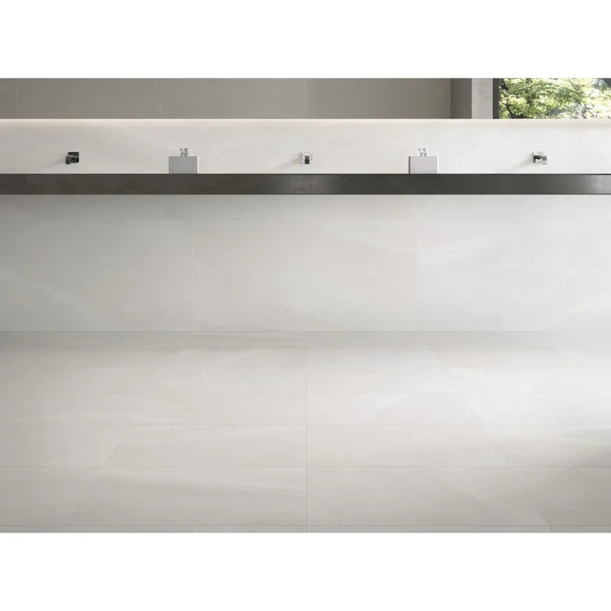 Lattialaatta Pukkila Landstone White, himmeä, sileä, 1198x598mm
