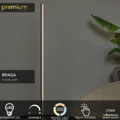 Lattiavalaisin Lucide Braga, Ø30cm, IP20, 22W, ruskea