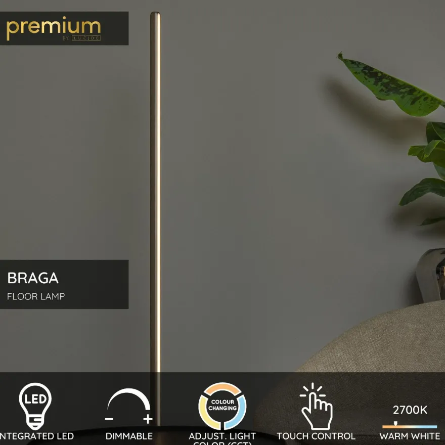 Lattiavalaisin Lucide Braga, Ø30cm, IP20, 22W, ruskea